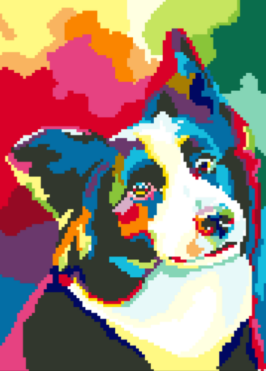 PREORDER - Border Collie Pet Portrait Needlepoint Canvas