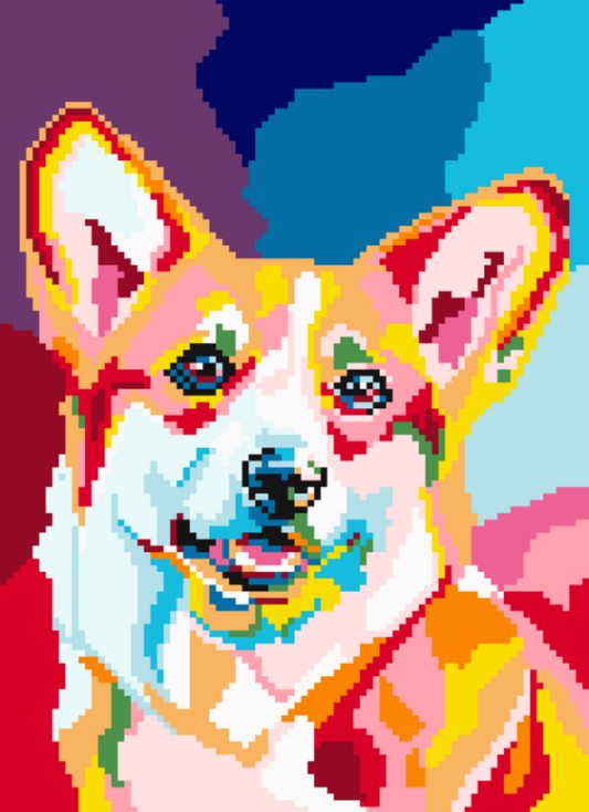 PREORDER - Corgi Pet Portrait Needlepoint Canvas