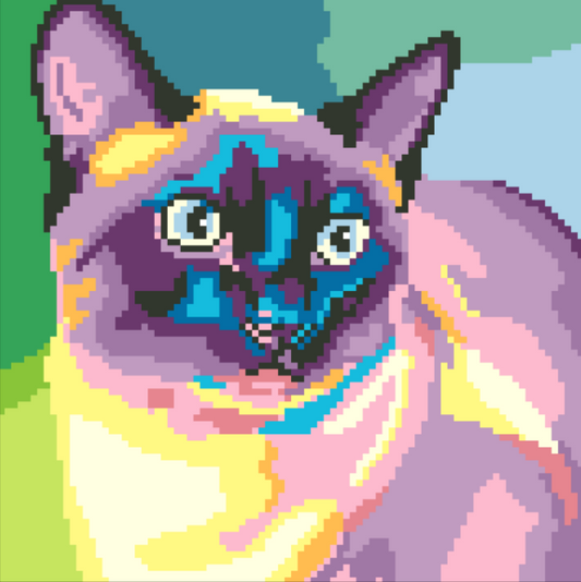 PREORDER - Siamese Cat Pet Portrait Needlepoint Canvas