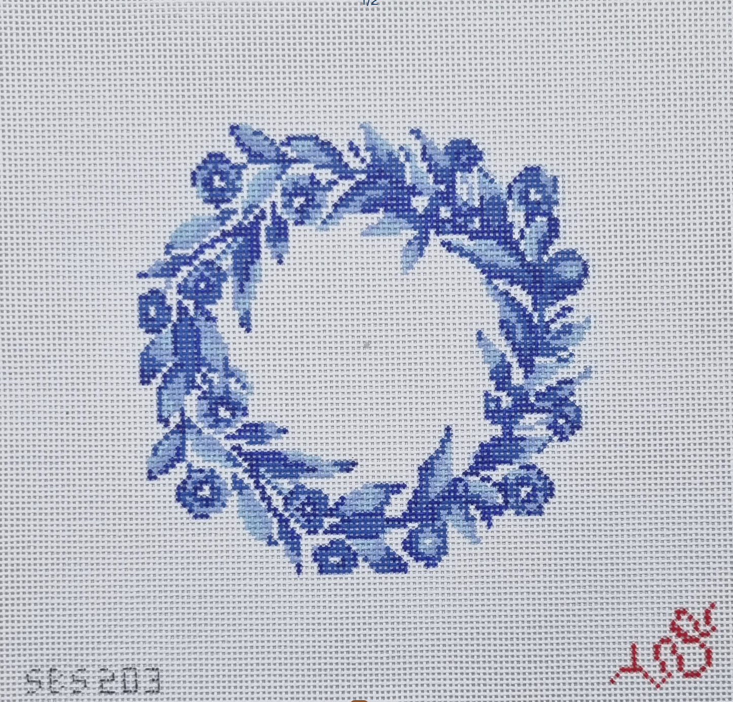 Maryfrances Carter Floral Wreath Needlepoint Canvas