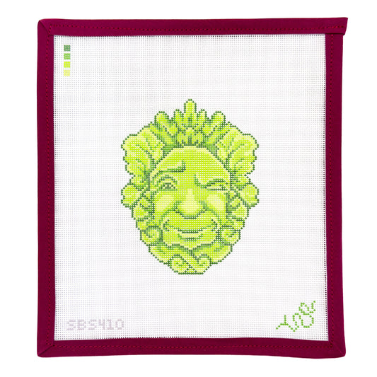 Winking Green Man Needlepoint Canvas