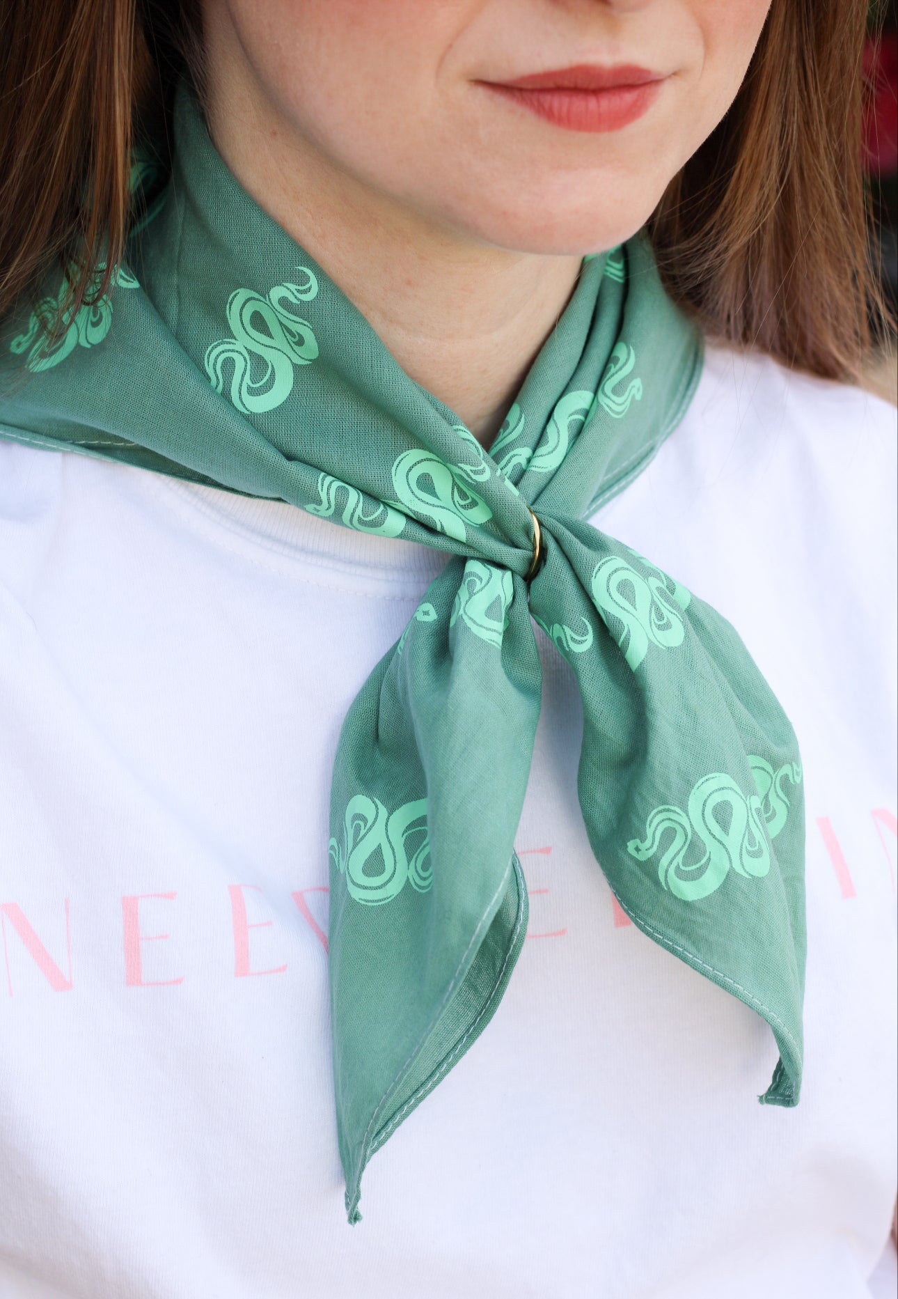 Hand Dyed and Printed Cotton Bandana - Spellbound Motif