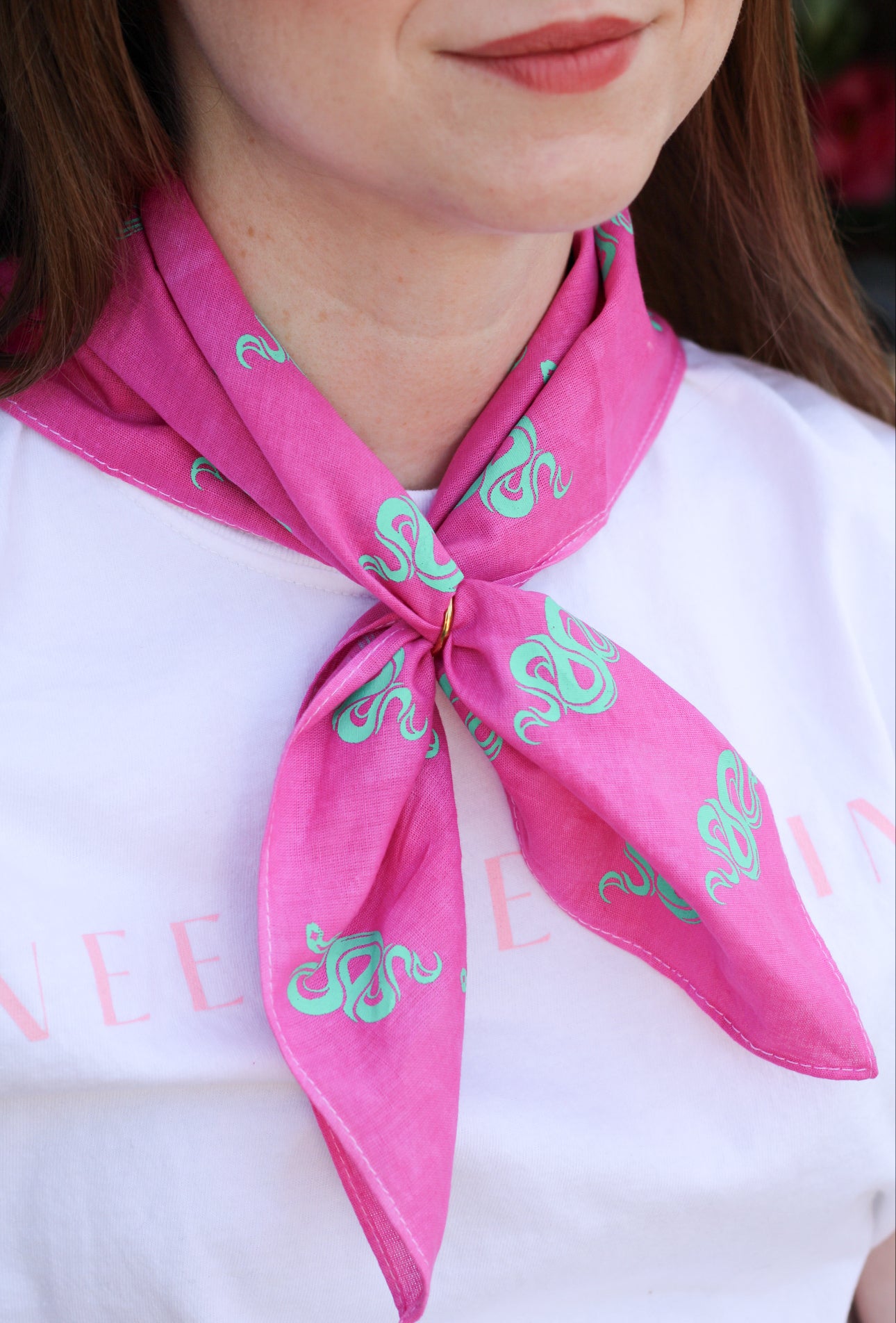 Hand Dyed and Printed Cotton Bandana - Spellbound Motif