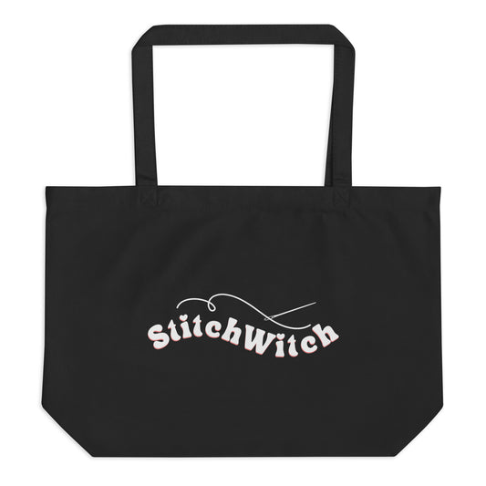 "Stitch Witch" Large organic tote bag